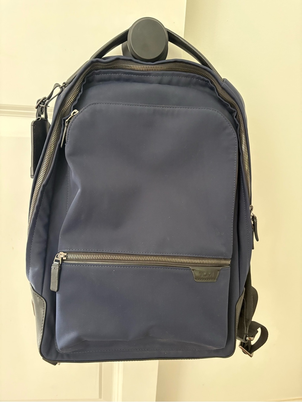 Tumi nylon Harrison Bradner Navy Backpack with Front Zip Pocket
